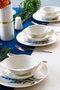 Hermia Lavanta Juego de Cena de Porcelana de 18 Piezas en Blanco, Azul y Verde